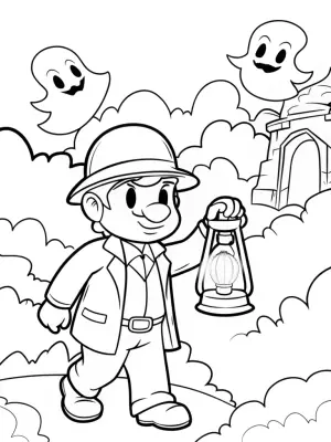 Luigi’s enchanted lantern quest coloring pages