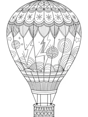 Flash soaring in a lightning balloon coloring pages