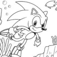 Sonic swimming in an underwater garden