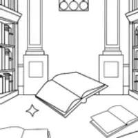 Floating books in a magical library