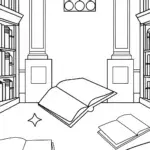 Floating books in a magical library