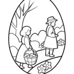 Children on a historical egg hunt