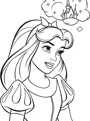 Princess collecting lost dreams coloring pages