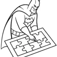 Batman solving a shadow puzzle