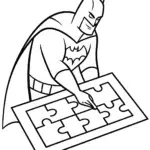 Batman solving a shadow puzzle