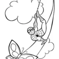 Spider-Man rescuing a butterfly