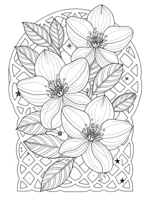 Jasmine flower show in space coloring pages