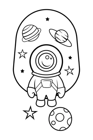 A coloring page of Minion’s galactic snack quest