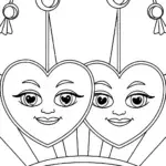 Hearts dancing in space