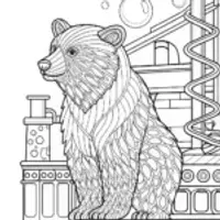 Rainbow bear at the bubblegum factory