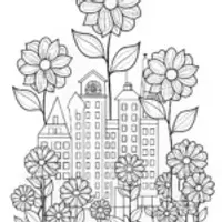 Flower architects in a blooming cityscape