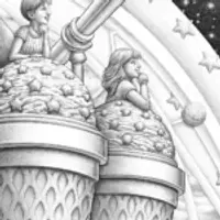 Ice cream astronomers in the night sky