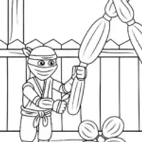 Ninja creating balloon animals