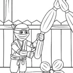 Ninja creating balloon animals