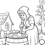 Banban making potions in the garden