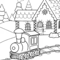 Gingerbread house train adventure