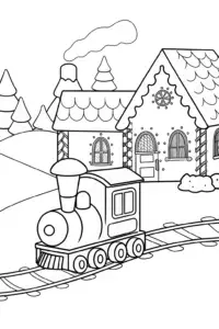 Gingerbread house train adventure