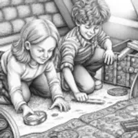 Children uncovering a time capsule