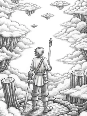 Turkey adventurer on a sky island coloring pages