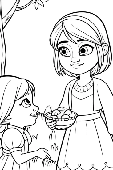 A coloring page of Mirabel’s enchanted seed swap