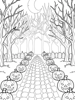 The haunted pumpkin race coloring pages