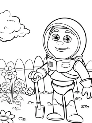 Buzz Lightyear’s gardening adventure coloring pages