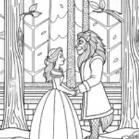 Belle and the Beast in the woods