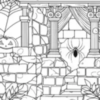 Spider exploring ancient ruins