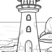 Mushroom lighthouse by the sea