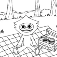 Huggy Wuggy picnic scene