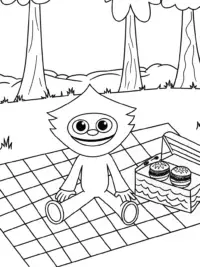 Huggy Wuggy picnic scene