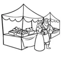 Belle and the Beast at the market