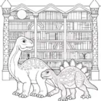 Dinosaurs at the ancient library