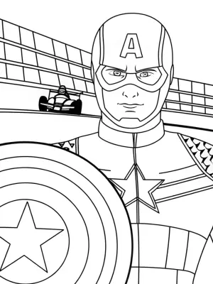 Captain America shield race coloring pages
