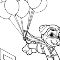 Superhero dog saves balloons