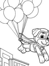 Superhero dog saves balloons