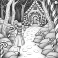 Gabby in a candy forest