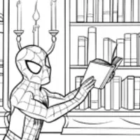 Spider-Man at the enchanted library