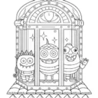 Monsters exploring a time capsule
