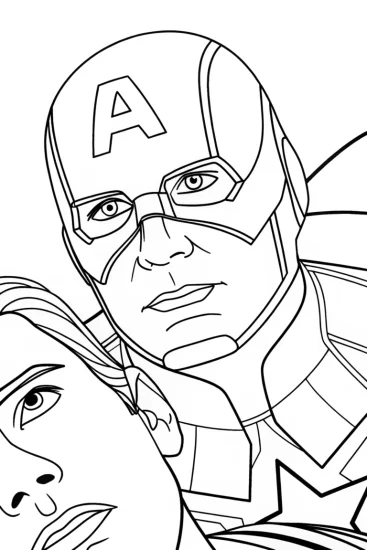 A coloring page of Captain America sharing dreams