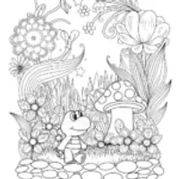 Yoshi in a magical garden