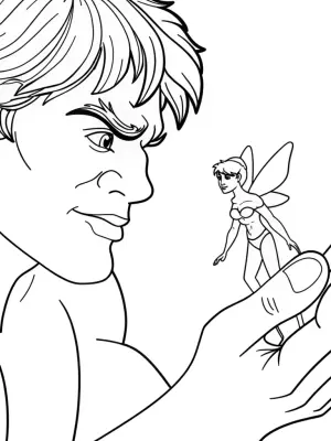 Hulk helping a tiny fairy coloring pages