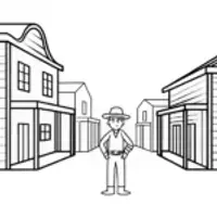 Blippi in a Wild West town