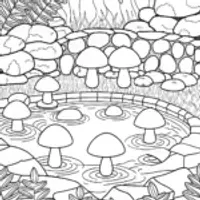 Mushrooms in a hot springs retreat