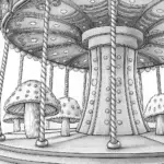 Whimsical mushroom carousel fun