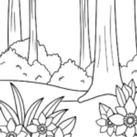 Flowers dancing in an enchanted forest
