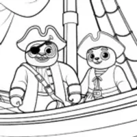 Gingerbread pirates on a ship