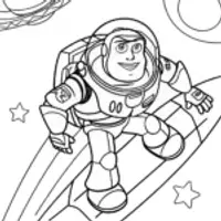 Buzz Lightyear surfing in space