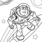 Buzz Lightyear surfing in space