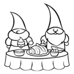 Gnomes preparing Thanksgiving dinner